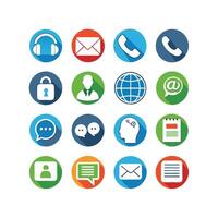 Contact Us icon set collection for websites and mobile applications vector