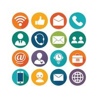 Contact Us icon set collection for websites and mobile applications vector