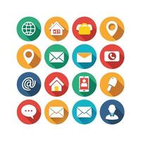 Contact Us icon set collection for websites and mobile applications vector