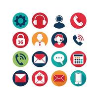 Contact Us icon set collection for websites and mobile applications vector