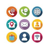 Contact Us icon set collection for websites and mobile applications vector