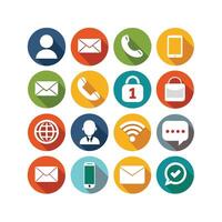 Contact Us icon set collection for websites and mobile applications vector
