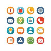 Contact Us icon set collection for websites and mobile applications vector