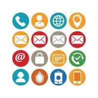 Contact Us icon set collection for websites and mobile applications vector