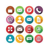 Contact Us icon set collection for websites and mobile applications vector