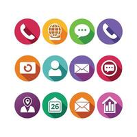 Contact Us icon set collection for websites and mobile applications vector