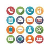 Contact Us icon set collection for websites and mobile applications vector