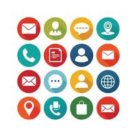 Contact Us icon set collection for websites and mobile applications vector