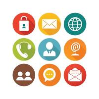 Contact Us icon set collection for websites and mobile applications vector