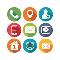 Contact Us icon set collection for websites and mobile applications vector
