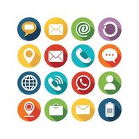 Contact Us icon set collection for websites and mobile applications vector