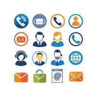 Contact Us icon set collection for websites and mobile applications vector