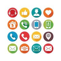 Contact Us icon set collection for websites and mobile applications vector
