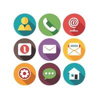 Contact Us icon set collection for websites and mobile applications vector
