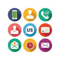 Contact Us icon set collection for websites and mobile applications vector
