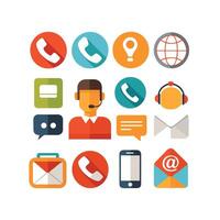 Contact Us icon set collection for websites and mobile applications vector