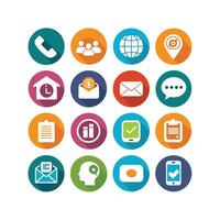 Contact Us icon set collection for websites and mobile applications vector