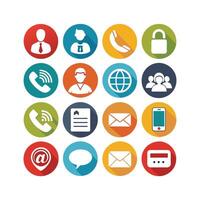 Contact Us icon set collection for websites and mobile applications vector