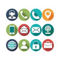 Contact Us icon set collection for websites and mobile applications vector