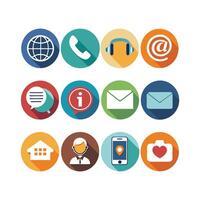 Contact Us icon set collection for websites and mobile applications vector