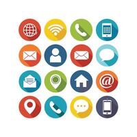 Contact Us icon set collection for websites and mobile applications vector