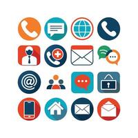 Contact Us icon set collection for websites and mobile applications vector