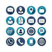 Contact Us icon set collection for websites and mobile applications vector
