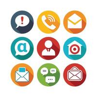 Contact Us icon set collection for websites and mobile applications vector
