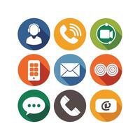 Contact Us icon set collection for websites and mobile applications vector