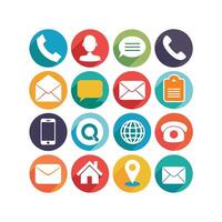 Contact Us icon set collection for websites and mobile applications vector