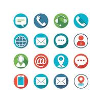 Contact Us icon set collection for websites and mobile applications vector