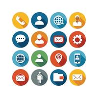 Contact Us icon set collection for websites and mobile applications vector