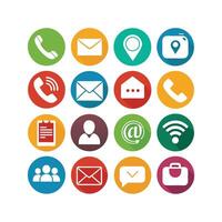 Contact Us icon set collection for websites and mobile applications vector