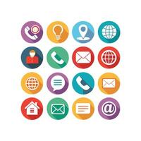 Contact Us icon set collection for websites and mobile applications vector