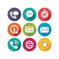 Contact Us icon set collection for websites and mobile applications vector