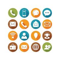 Contact Us icon set collection for websites and mobile applications vector