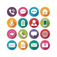 Contact Us icon set collection for websites and mobile applications vector