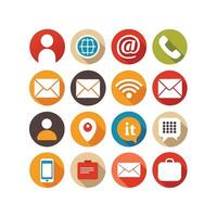 Contact Us icon set collection for websites and mobile applications vector