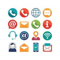 Contact Us icon set collection for websites and mobile applications vector