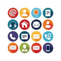 Contact Us icon set collection for websites and mobile applications vector