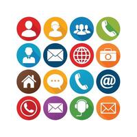 Contact Us icon set collection for websites and mobile applications vector