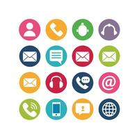 Contact Us icon set collection for websites and mobile applications vector