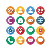 Contact Us icon set collection for websites and mobile applications vector