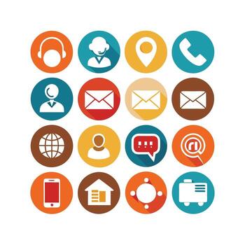 contacto nosotros icono conjunto colección para sitios web y móvil aplicaciones vector