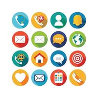 Contact Us icon set collection for websites and mobile applications vector