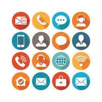 Contact Us icon set collection for websites and mobile applications vector