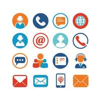 Contact Us icon set collection for websites and mobile applications vector