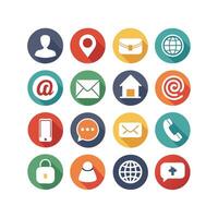 Contact Us icon set collection for websites and mobile applications vector