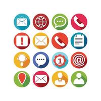 Contact Us icon set collection for websites and mobile applications vector