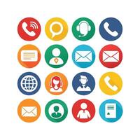 Contact Us icon set collection for websites and mobile applications vector